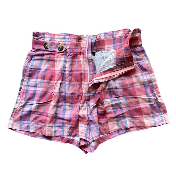 Square Pattern High Waist Pink Shorts Size 12 - Picture 3 of 7